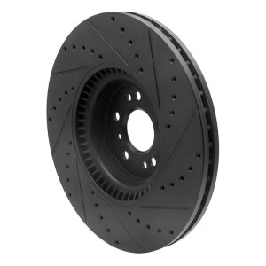Mercedes-Benz GL320 Brake Rotor (1) - Front Left - R1 Concepts - Drilled & Slotted - Black - `07-`09